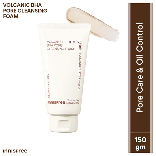 Innisfree Volcanic Cluster BHA Foaming Daily Cleanser for Excess Oil Clogged Pores Oily Skin (150g)